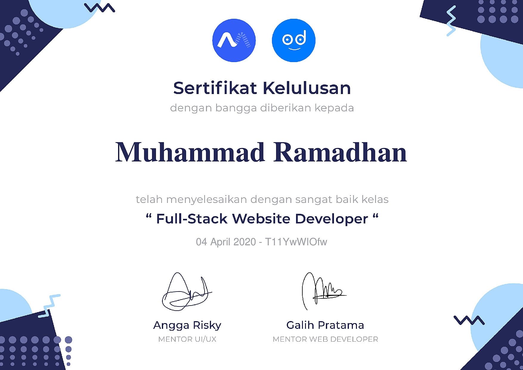 Sertifikat Fullstack Web Developer