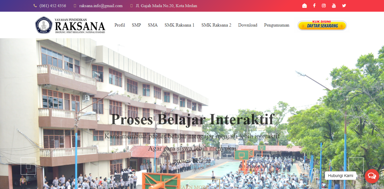Website Yayasan Pendidikan Raksana